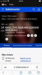 Raye concert staanplaats 28 januari 2026, Tickets en Kaartjes, Eén persoon, Januari
