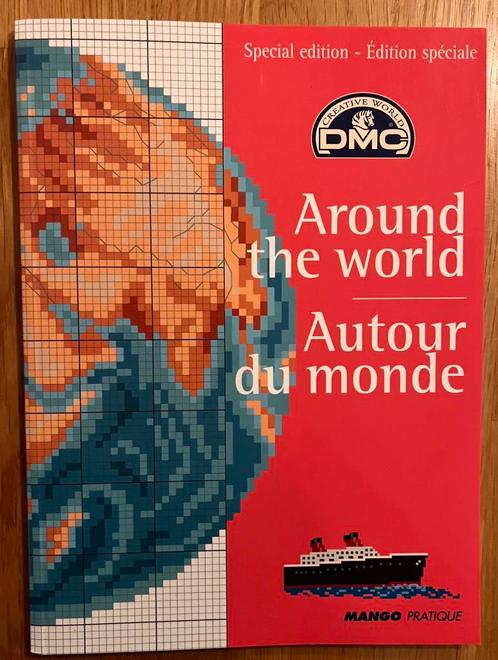 Borduurboekje De wereld rond - Around the world van DMC, Hobby en Vrije tijd, Borduren en Borduurmachines, Zo goed als nieuw, Patroon