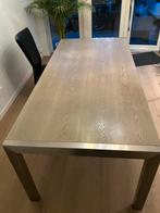 Tafel eettafel RVS met hout.  200cmx95x77, Huis en Inrichting, Tafels | Eettafels, Ophalen, Gebruikt, 200 cm of meer, 50 tot 100 cm