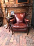 Schapenleren chesterfield clubfauteuil, Huis en Inrichting, Fauteuils, Gebruikt, Chesterfield, Ophalen of Verzenden, 75 tot 100 cm