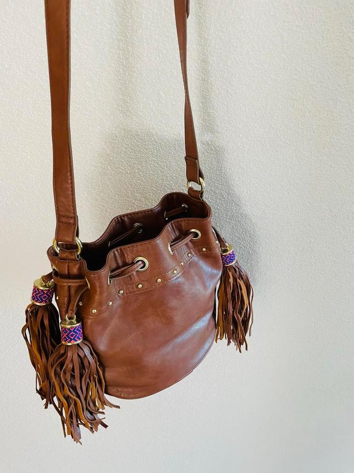 Leuke hippe schoudertas, Sieraden, Tassen en Uiterlijk, Tassen | Schoudertassen, Nieuw, Overige merken, Overige kleuren, Leer