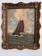 Oud zeilschip vaart op kop in race op volle zee., Antiek en Kunst, Ophalen