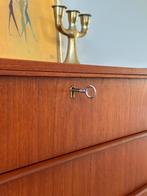 Vintage ladekast teak hout jaren 50/60 Deens Scandinavisch, Ophalen, Gebruikt, 5 laden of meer, 100 tot 150 cm