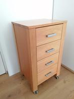 Ladekasten op wielen, Huis en Inrichting, Kasten | Ladekasten, Ophalen, Minder dan 50 cm, Zo goed als nieuw, 3 of 4 laden