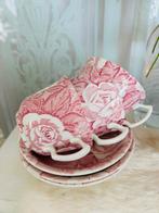 Burleigh victorian chintz pink kop en schls en kom calico, Antiek en Kunst, Antiek | Servies los, Ophalen of Verzenden
