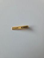 Gouden stropdas speld met steentjes, Onbekend, Geel, Ophalen of Verzenden, Zo goed als nieuw