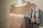 Anine Bing zijde top poeder roze mouwtjes laagjes mt M, Maat 38/40 (M), Verzenden, Korte mouw, Roze