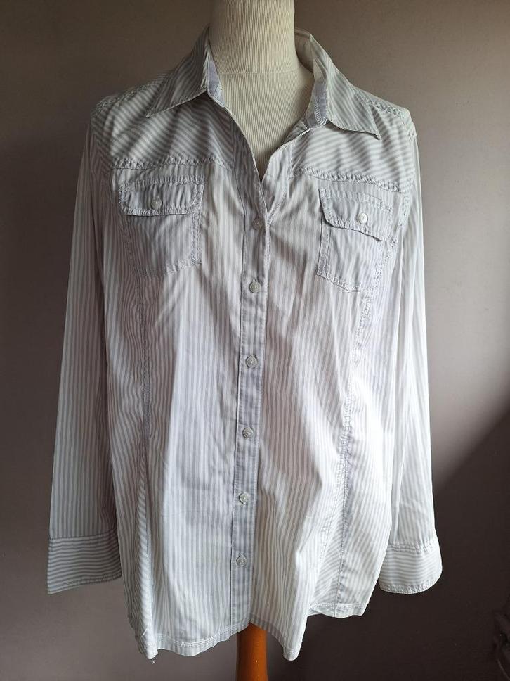 Nieuwe grijs/wit gestreepte stretch blouse van Cecil, XXL, Kleding | Dames, Blouses en Tunieken, Nieuw, Maat 46/48 (XL) of groter