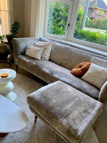 Bank fluweel beige descartes plein Avalon sofa