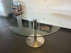 Glazen ronde design tafel -Laurens Fischer, Ophalen, Tijdloos design, Rond, Zo goed als nieuw