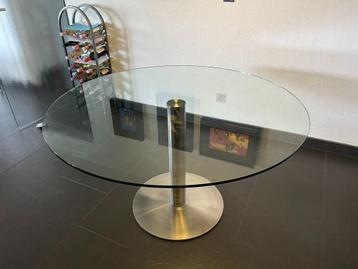 Glazen ronde design tafel -Laurens Fischer beschikbaar voor biedingen