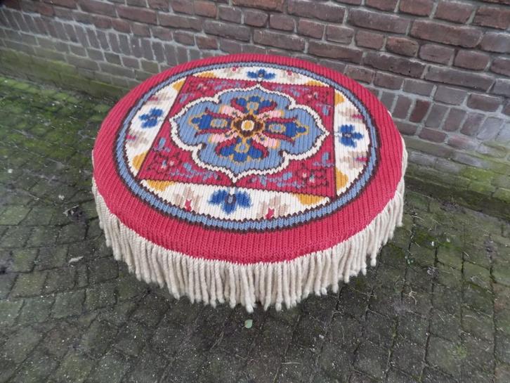 Tafelkleed rond vintage retro kleed jaren 30 met franjes, Huis en Inrichting, Woonaccessoires | Overige, Gebruikt, Ophalen of Verzenden