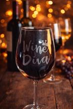 Handgemaakt wijnglas 'Wine Diva', Glas of Glazen, Nieuw, Ophalen of Verzenden, Glas