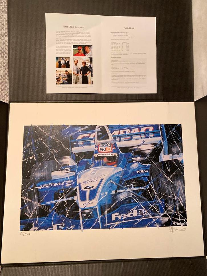 Eric-Jan Kremer Formule 1 Zeefdruk, Antiek en Kunst, Kunst | Etsen en Gravures, Ophalen of Verzenden