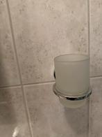 Glashouder met glas voor badkamer, Ophalen of Verzenden, Zo goed als nieuw