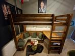 Stoere hoogslaper met zitje en bureau, Huis en Inrichting, Slaapkamer | Stapelbedden en Hoogslapers, Ophalen, Zo goed als nieuw