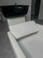 Wasstoel met waskom kunstleer + salon stoel