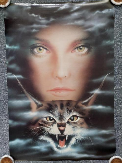Poster mens en kat, Verzamelen, Posters, Zo goed als nieuw, Dier of Natuur, A1 t/m A3, Rechthoekig Staand, Verzenden