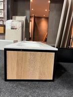 Badmeubel 120cm met zwart frame massief eiken NEW van €1695, Ophalen, 100 tot 150 cm, Nieuw, Minder dan 100 cm