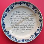 Gods werken, 1815 zeer oud Delfts Blauw bord Zeldzaam Oranje, Ophalen of Verzenden