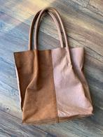 Sandwich leren suede tas met hengsel, Ophalen of Verzenden, Zo goed als nieuw, Bruin, Handtas