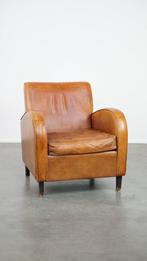 Strakke en tijdloze vintage schapenleren design armchair, Ophalen, Gebruikt, ., Vintage