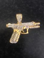 Vergulden hanger pistool met stenen, Overige materialen, Overige voorstellingen, Verzenden, Nieuw