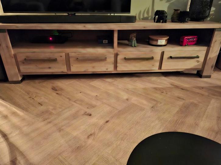 Houten TV-kast met lades, Huis en Inrichting, Kasten | Televisiemeubels, Gebruikt, Minder dan 100 cm, 150 tot 200 cm, 25 tot 50 cm