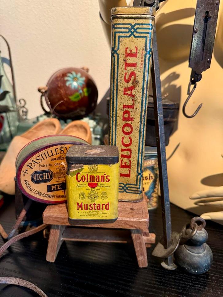 Oud Colman's Mosterd Blikje, Antiek en Kunst, Curiosa en Brocante, Ophalen of Verzenden