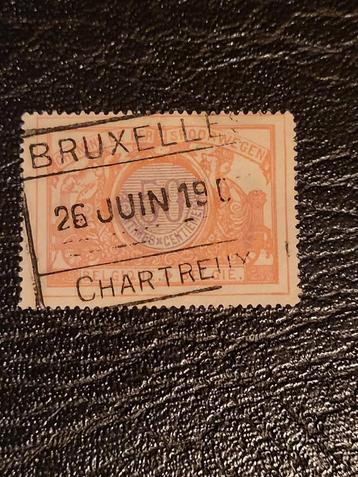 Oude Belgische Postzegel - 50 Centimes beschikbaar voor biedingen