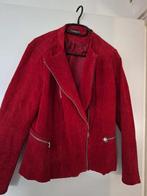 Rode suede jas, Ophalen, Zo goed als nieuw, Maat 46/48 (XL) of groter, Rood
