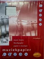 Muziekpapier - 12 balken, 50 vel, Muziek en Instrumenten, Bladmuziek, Ophalen of Verzenden, Overige genres, Klarinet, Nieuw
