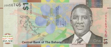 Bahamas bankbiljet 1 Dollar 2017 Flower, Pick 77 UNC