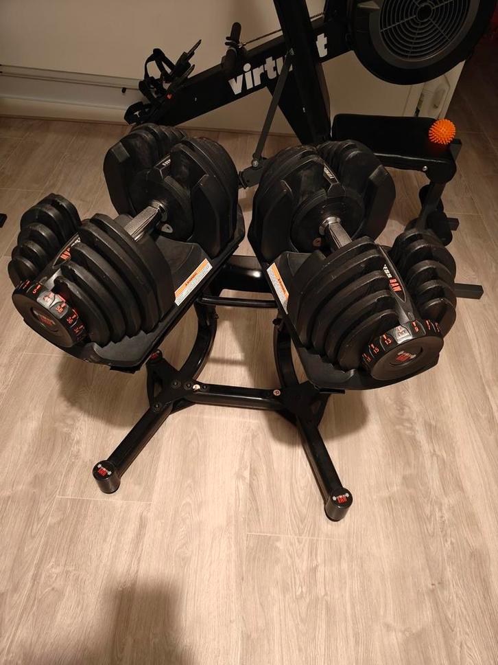 Verstelbare Dumbbells Bowflex 1090i, Sport en Fitness, Fitnessmaterialen, Gebruikt, Dumbbell, Armen, Benen, Borst, Buik, Rug, Verzenden