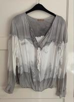 Licht doorschijnend Bloesje Grijs/Wit, Ophalen of Verzenden, Zo goed als nieuw, Maat 38/40 (M), Grijs