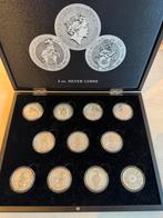 Queens Beasts complete serie, Ophalen of Verzenden, Zilver