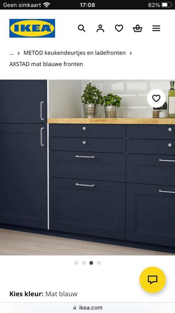 AXSTAD blauw 80x20 lade 20x80 deur keuken kastje Ikea METOD. - afbeelding 8
