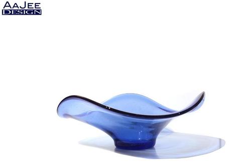 Scandinavische centerpiece – Blauw kristal – Kosta Boda – 70, Huis en Inrichting, Woonaccessoires | Schalen en Manden, Gebruikt