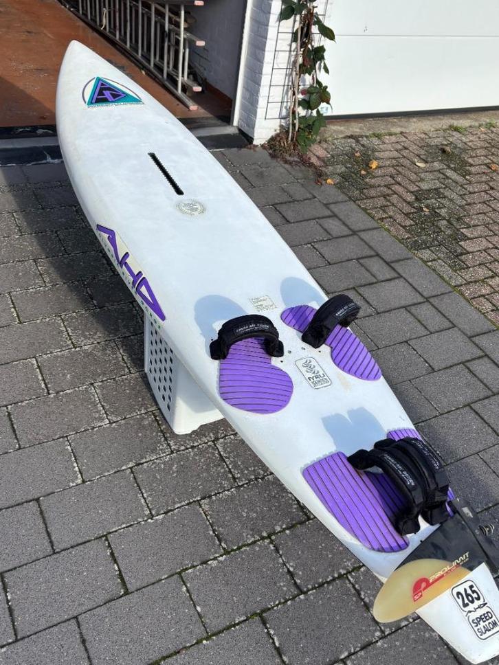 Windsurfspullen - planken, zeilen, gieken, masten, kleding, Watersport en Boten, Windsurfen, Gebruikt, Complete set, 5 tot 7 m²