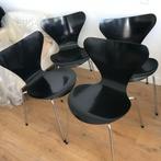 4 Vintage Fritz Hansen 3107 vlinder stoel zwart retro, Ophalen, Gebruikt, Zwart, Nvt