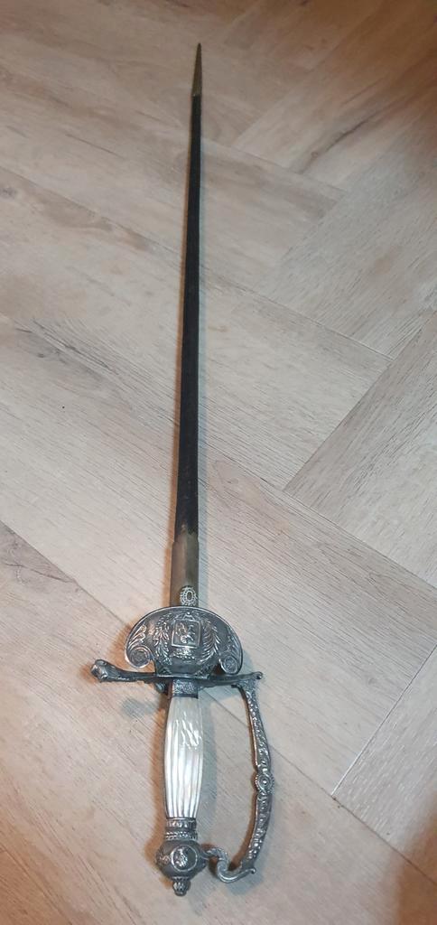 Hofdegen met geribbelde parelmoer greep, Verzamelen, Militaria | Algemeen, Landmacht, Nederland, Ophalen of Verzenden