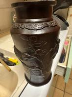 Bronzen bewerkte vaas meiji periode, Ophalen of Verzenden, Brons