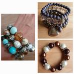Armbanden set v.€3,50 kralen armband bruin paars blauw, Gebruikt, Blauw, Kunststof of Plastic, Ophalen of Verzenden