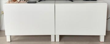 2x IKEA BESTA kastje met houten pootjes - 40 cm diep