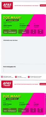 Doe Maar Musical 31/10 19:30 2 tickets!, Tickets en Kaartjes, Eén persoon, April