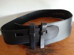 Mooie aparte leren riem, zwart, aparte sluiting, Ophalen, Zwart, Zo goed als nieuw, 115 cm of meer