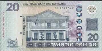 Suriname bankbiljet 20 Dollars 2019 Central Bank building beschikbaar voor biedingen