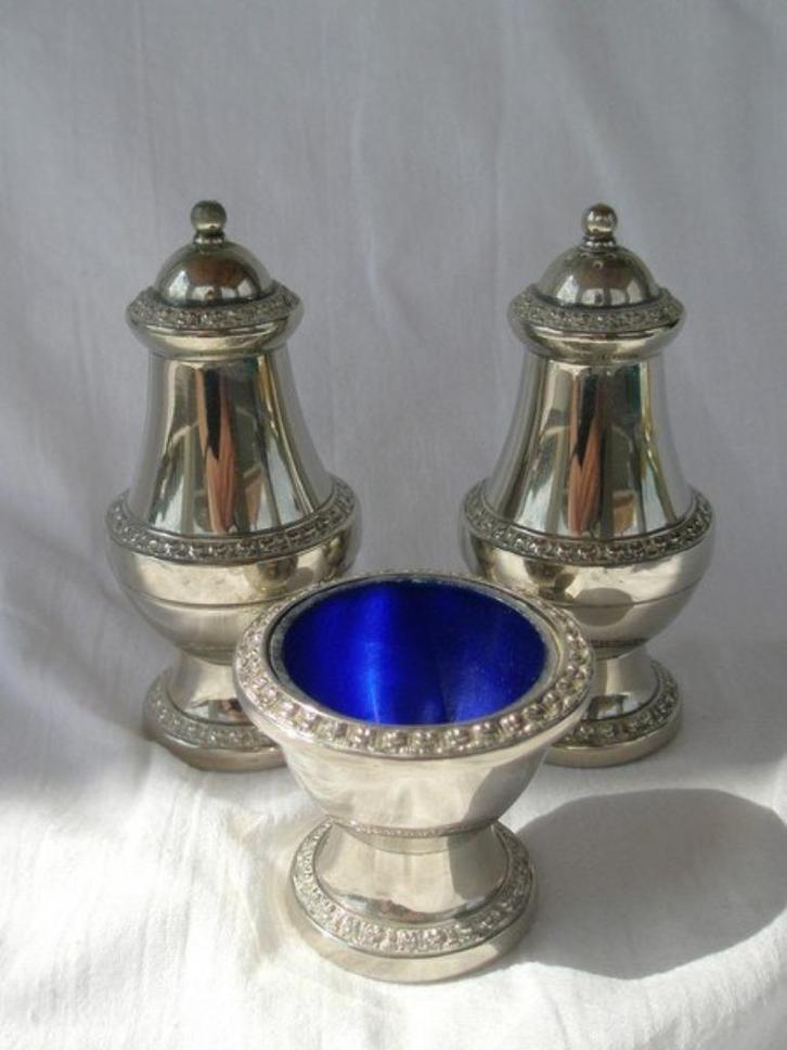 Peper en zoutstelletje + mosterdpotje IANTHE (2831), Antiek en Kunst, Curiosa en Brocante, Ophalen