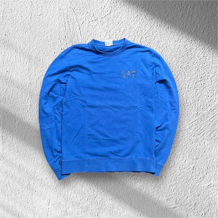 Armani EA7 Blauwe Sweater – Maat M – Comfortabele Fit, Kleding | Heren, Truien en Vesten, Zo goed als nieuw, Maat 48/50 (M), Blauw