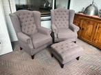 Klassieke stoelen met hocker, Huis en Inrichting, Stoelen, Ophalen, Twee, Klassiek, Zo goed als nieuw